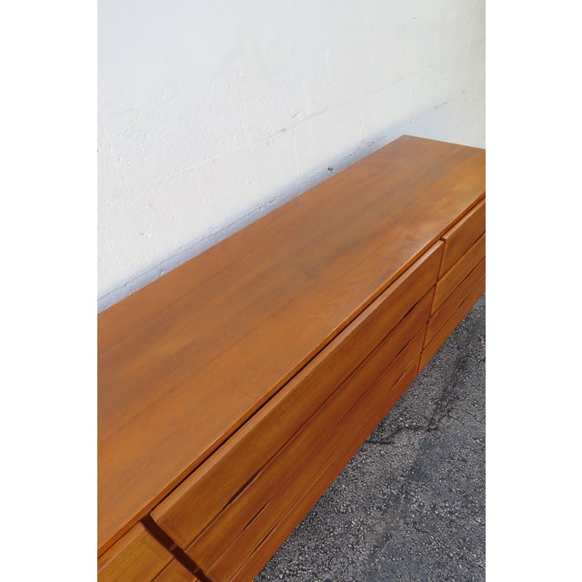 Mid Century Danish Modern Long Dresser Sideboard Tv Media Console For Sale - Image 11 of 12