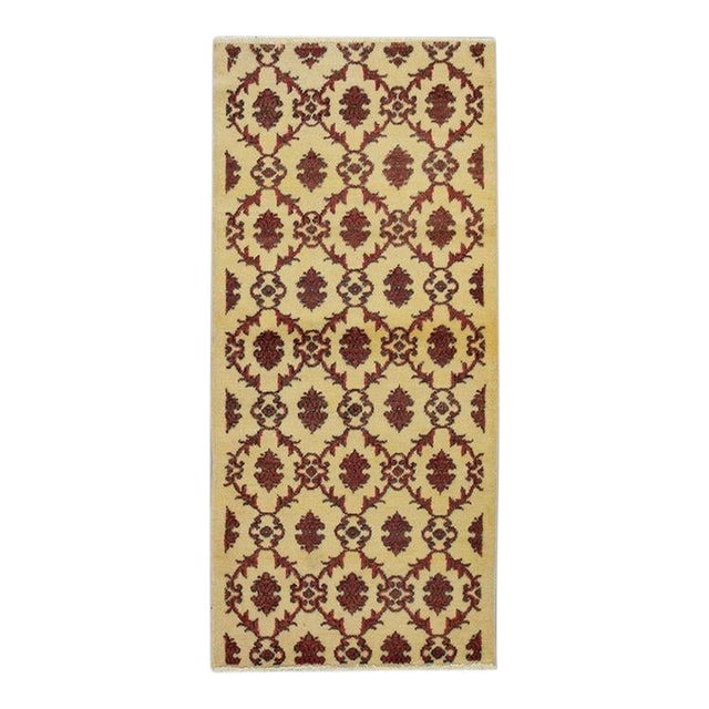 Oriental Hand Knotted Rug Turkish Vintage Oushak 2'8" x 5'9" For Sale