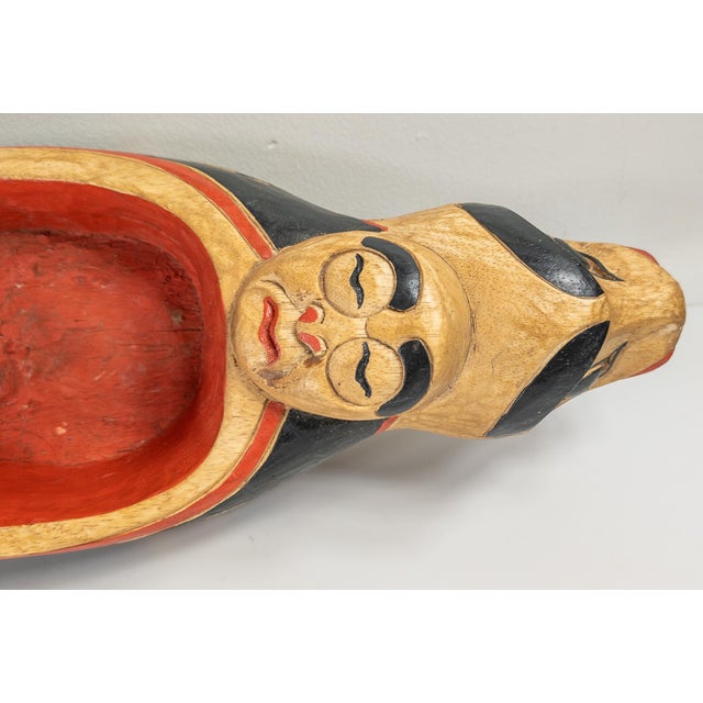 Late 20th Century Northwest Coast Native American Style Carved Wood Feast Bowl For Sale - Image 10 of 13