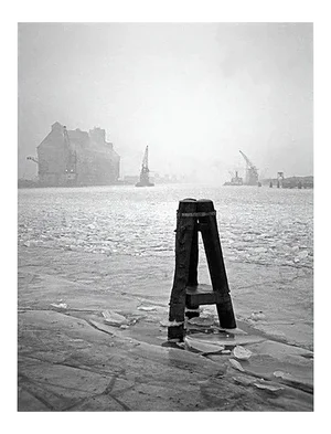 Karl Heinrich Lämmel, Foggy Winter Day at Koenigsberg Harbor, East Prussia, Germany, 1934, Photograph