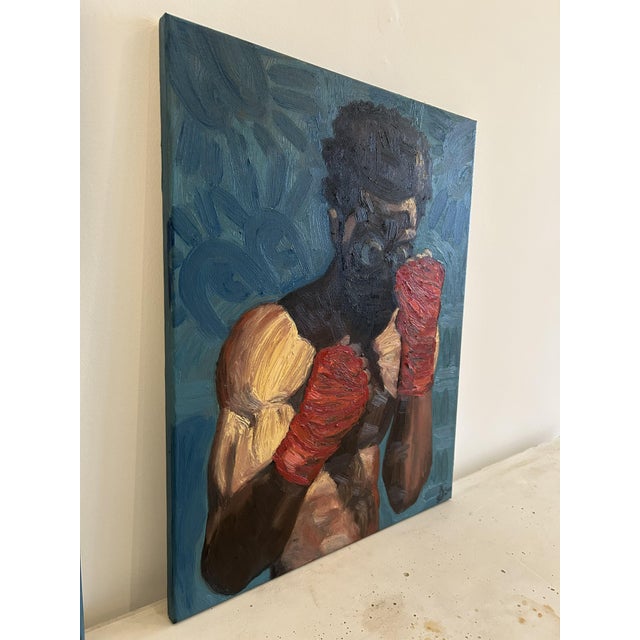 "Ready Again", Oil on Canvas Painting by Seromo Okoro For Sale - Image 4 of 4
