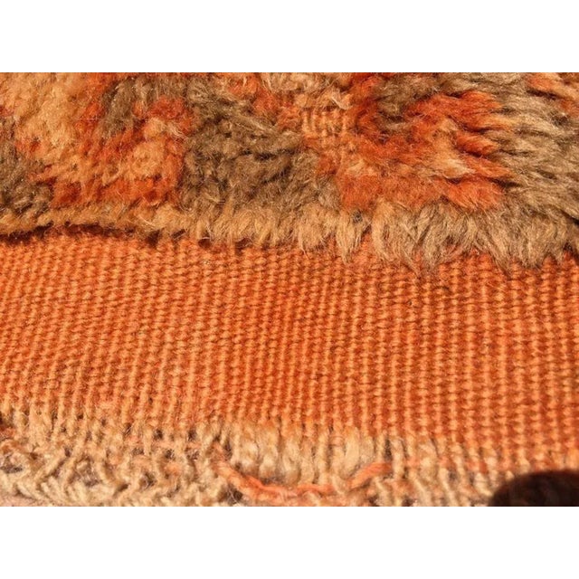 1960s Moroccan Vintage Orange Color Tribal African Pile Rug For Sale In Palm Springs - Image 6 of 12