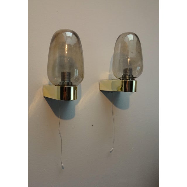1970s Vintage Scandinavian Wall Sconces in Glass with Spare Shade, 1970s, Set of 2 For Sale - Image 5 of 15