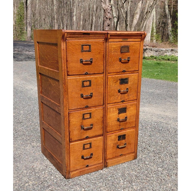 Brown Antique Yawman and Erbe File Cabinets Rochester Ny For Sale - Image 8 of 18