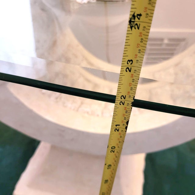 1980s Postmodern Sculptural Tessellated Stone and Glass Side Table For Sale - Image 4 of 5