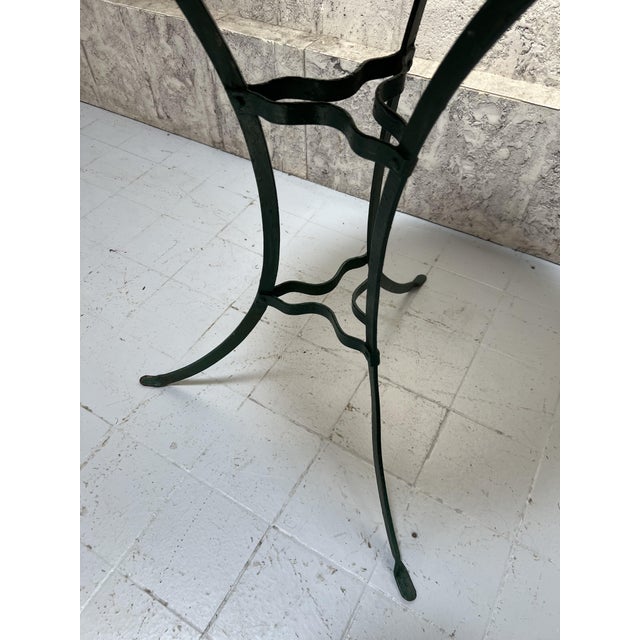1950s Forest Green Metal Gueridon Garden Table, 1950s For Sale - Image 5 of 7