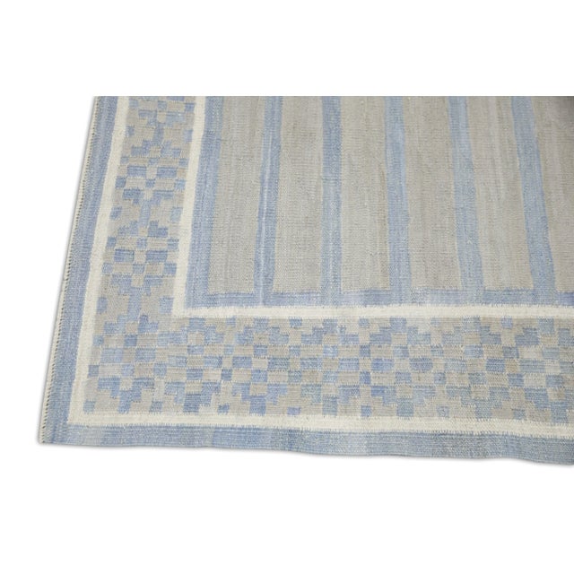 Contemporary Handmade Modern Kilim Runner 3' X 12'4" For Sale - Image 3 of 7