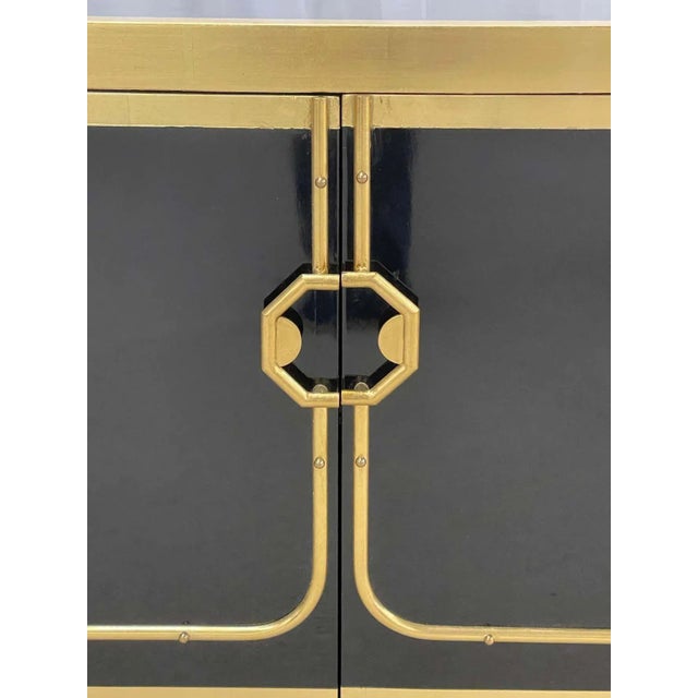 Ebony Mastercraft Mid-Century Modern Sideboard/Dresser, Ebony, Gilt Gold For Sale - Image 8 of 9