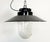 Gray Industrial Grey Enamel Factory Hanging Lamp, 1960s For Sale - Image 8 of 14