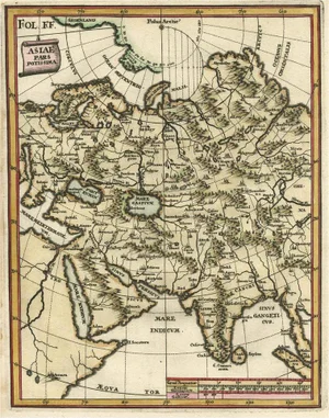 Antique Map of Central Asia, 1700s