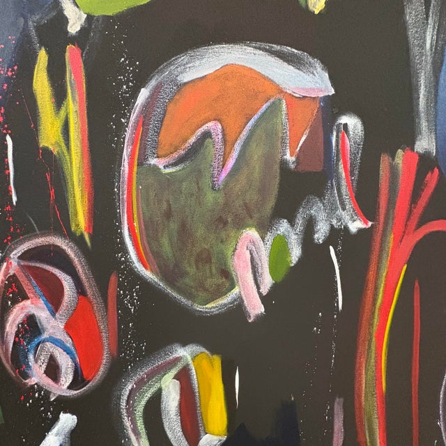 1990s Large Impressive Abstract Painting in Acrylic by Artist Marjorie Schlossman, 6 Ft. X 10 Ft. For Sale - Image 5 of 11