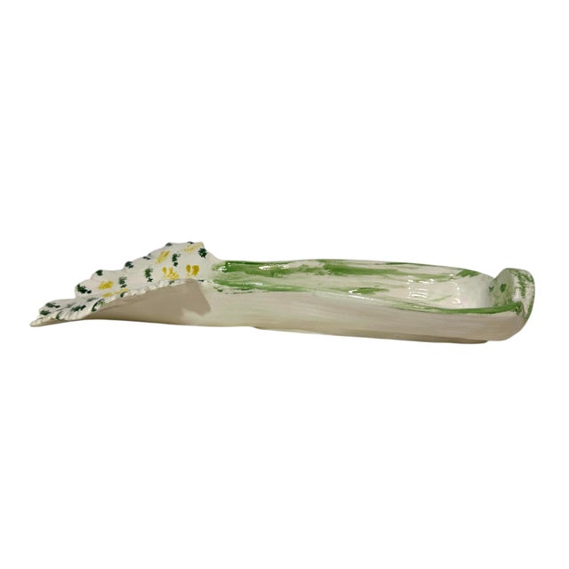 Vintage Ceramic Celery Shaped Serving Dish For Sale - Image 10 of 12