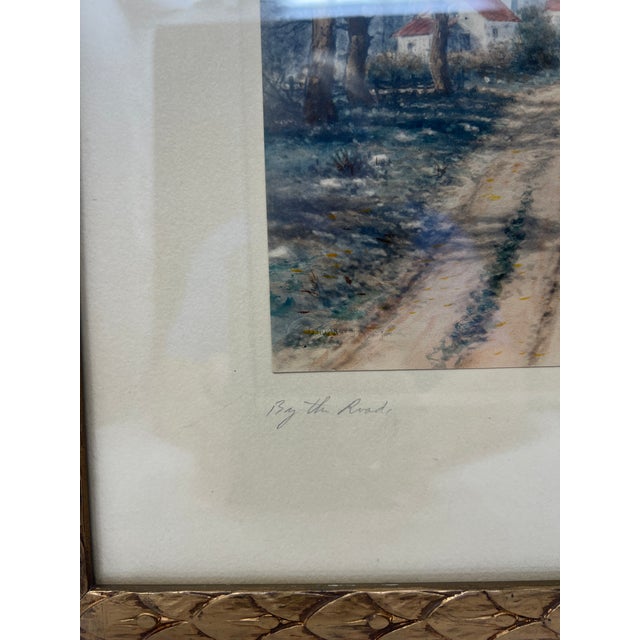 Traditional Antique Signed Landscape Lithograph “By the Road,” Circa 190 For Sale - Image 3 of 12