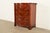 English Century Furniture Georgian Carved Flame Mahogany Serpentine Front Five-Drawer Highboy Dresser | Circa 1950s For Sale - Image 3 of 15