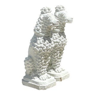 Vintage Cement French Poodle Figures For Sale