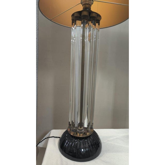 Italian Art Deco Style Crystal Table Lamps, 1970s, Set of 2 For Sale - Image 6 of 12