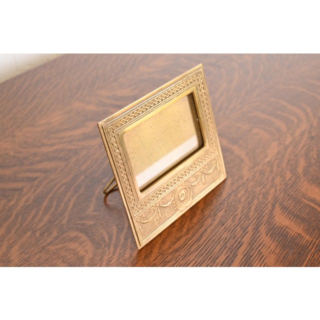 Tiffany Studios Tiffany Studios New York Adam Bronze Doré Desk Calendar Frame or Picture Frame For Sale - Image 4 of 12