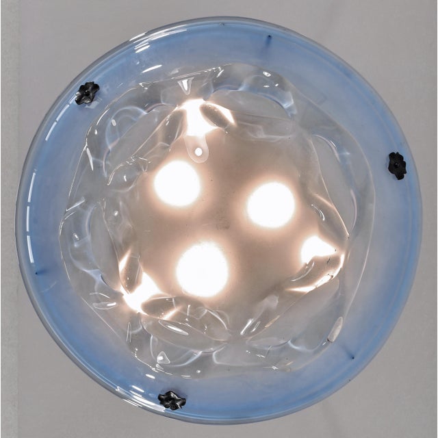 1930s Le Verre Francais Schneider Large French Art Deco Pendant Light For Sale - Image 6 of 14