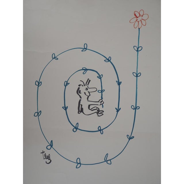 Alain Trez, Flower Tourbillon, Felt Pen Drawing For Sale - Image 5 of 6