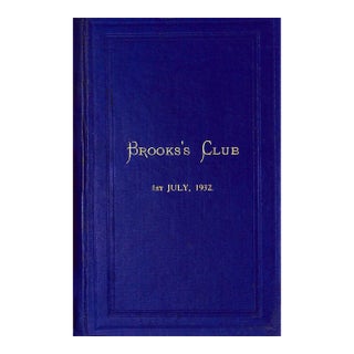 Brooks's Club List of Members and Rules 1st July, 1932 For Sale