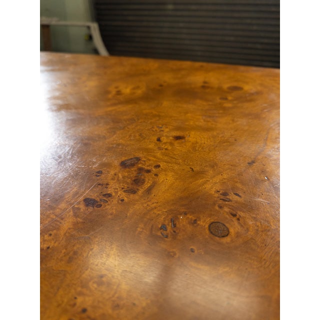 Mid-Century Vintage Parson Style Burlwood Desk | Chairish