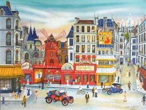 1985 Dan Gandre Paris Moulin Rouge Lithograph