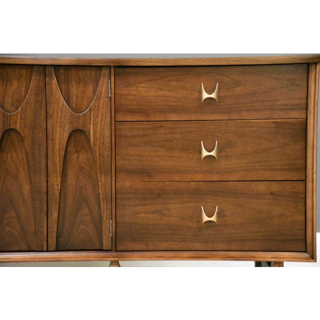 1960s Refinished Broyhill Brasilia 66” Walnut Dresser Credenza For Sale - Image 10 of 12