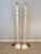 White Gesso Over Bronze Floor Lamps in the Style Giacometti With Shades - a Pair For Sale In Los Angeles - Image 6 of 8