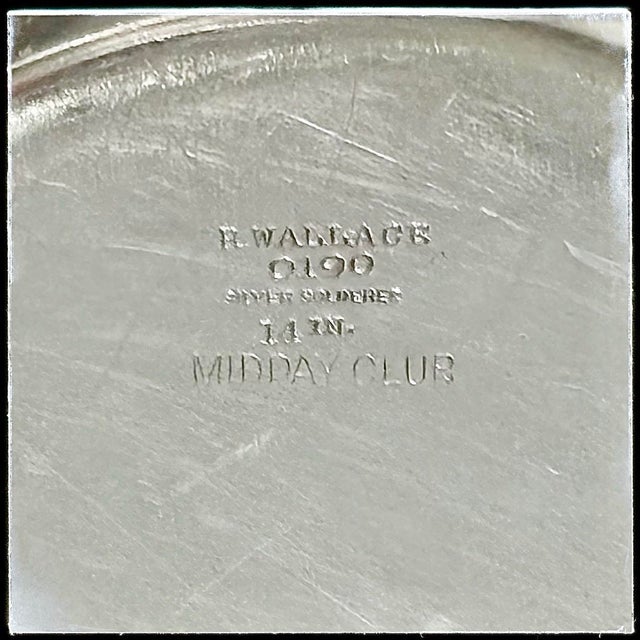 Vintage Hotel Silver Plated Platter Midday Club Serving Tray Wallace’s For Sale - Image 9 of 9
