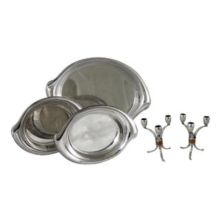 Rogers Bros. Flair Candelabra & Serving Trays - Set of 6 For Sale