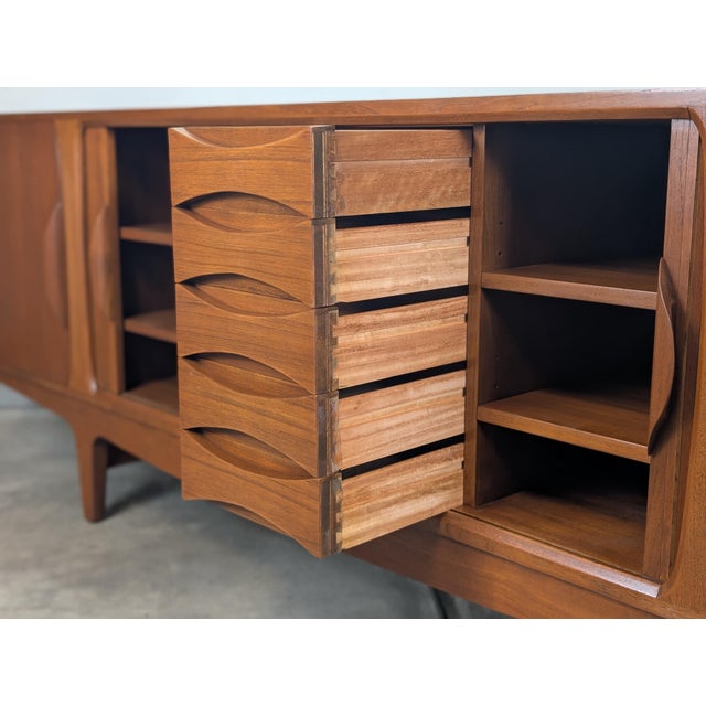1950s Mid Century Danish Modern Teak Sideboard by Johannes Andersen for Uldum, Attributed For Sale - Image 12 of 14