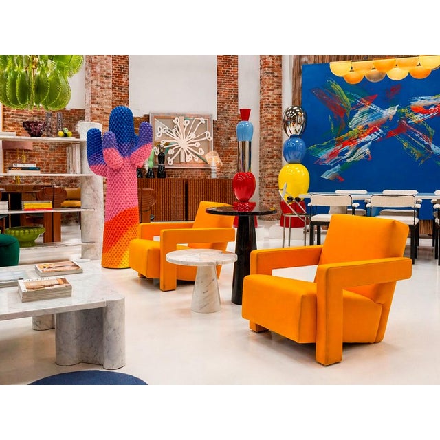 Utrecht Armchairs in Orange Wool Fabric by Gerrit Thomas Rietveld for Cassina, 1935, Set of 2 For Sale - Image 11 of 12