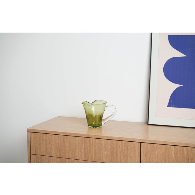 Italian Olive Green Glass Jug, 1960s For Sale - Image 9 of 10