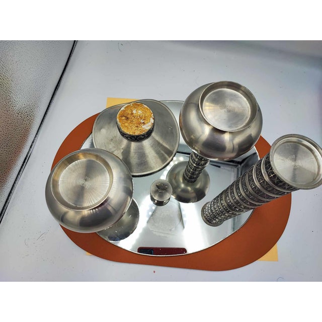 Silver Jug, Vases and Plate in Pewter from Haugrud, Norway, 1970s, Set of 5 For Sale - Image 8 of 10