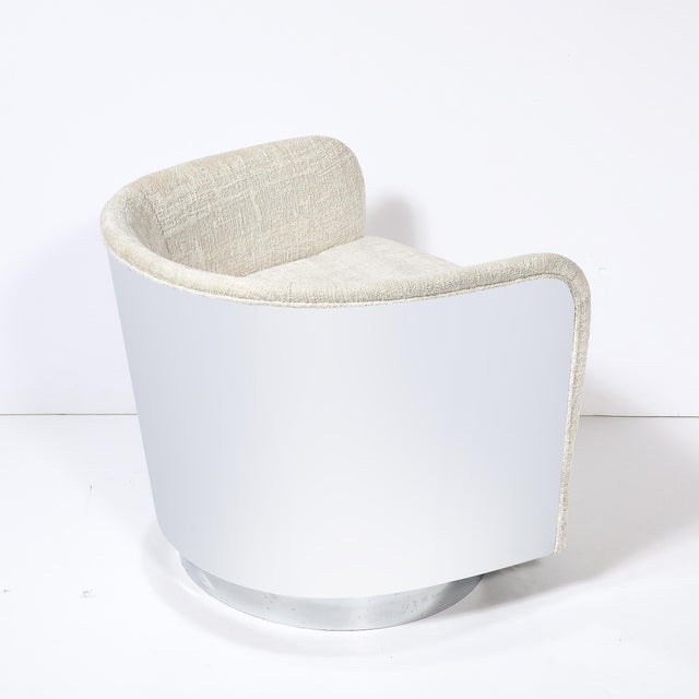 Mid-Century Modern Mid-Century Modernist Chrome & Upholstered Swivel Club Chair by Milo Baughman For Sale - Image 3 of 13
