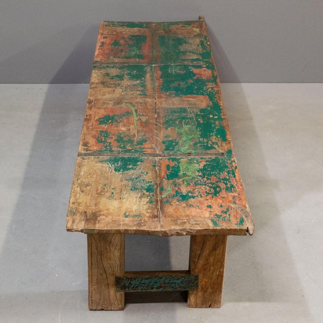 Early 20th Century Rustic Antique Rajasthani Door Coffee Table For Sale - Image 10 of 11