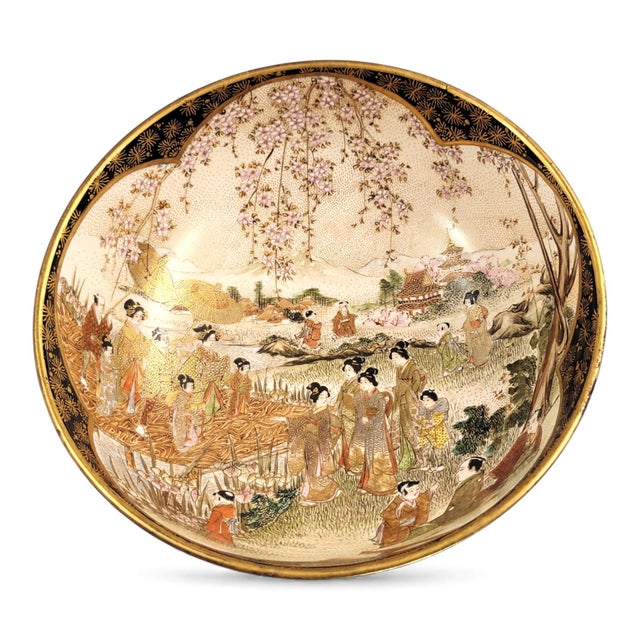 Japanese Satsuma Kyoto Dragon Bowl For Sale - Image 6 of 18