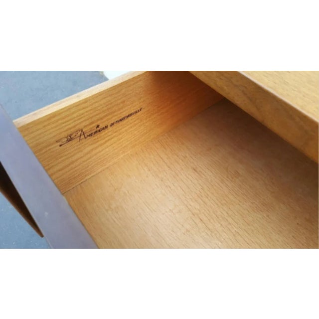 Mid-Century Modern 1960s American of Martinsville 9 Drawer Walnut Dresser With Matching Mirror For Sale - Image 3 of 9