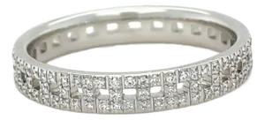 Tiffany & Co. 18ct White Gold T True Narrow Pavé Diamond Ring 0.23ct 3.73g