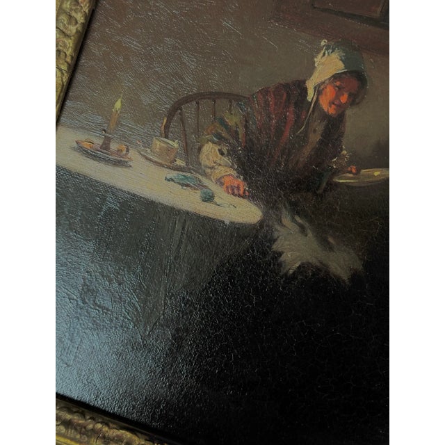 19th Century Dutch Canvas Painting in Giltwood Frame For Sale - Image 4 of 11