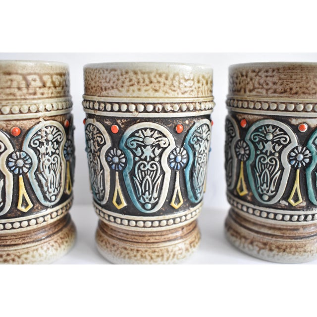 Mid-Century Gerz West German Ceramic Tumblers - Set of 4 For Sale - Image 4 of 7