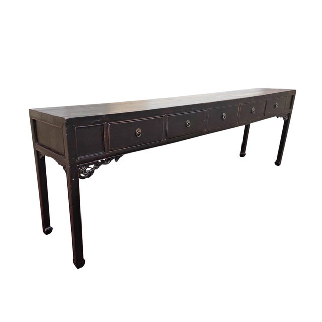 Chinese 19th Century 104" Long 5 Drawer Console Table For Sale - Image 3 of 6