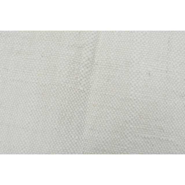 Textile Abstract Kilim Rug 8’9” X 12’3” White Gray Wool Handwoven Carpet For Sale - Image 7 of 14