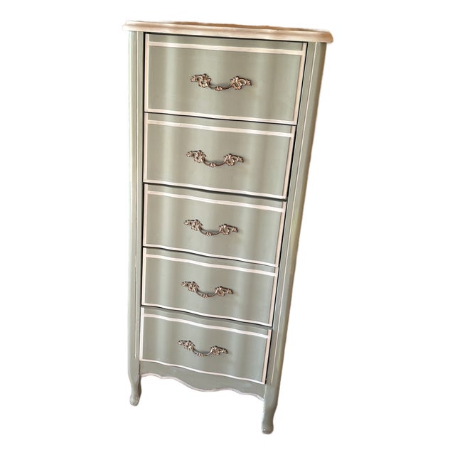 1980s Green French Provincial Lingerie Chest For Sale