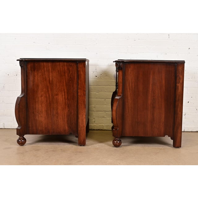 Ralph Lauren Italian Louis XV Mahogany Bombay Form Bedside Chests, Pair For Sale - Image 12 of 13