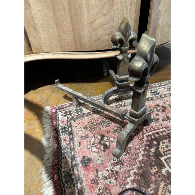 French French Brass Andirons For Sale - Image 3 of 3