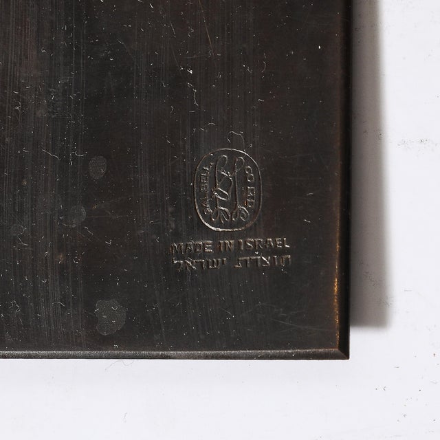Mid-Century Bronze Bookends of Stone Workers W/ Hebrew Scripture by Peel Bell For Sale - Image 11 of 11