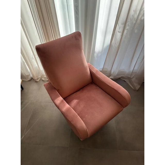 Metal Vintage Powder Pink Armchair, 1960s For Sale - Image 7 of 9