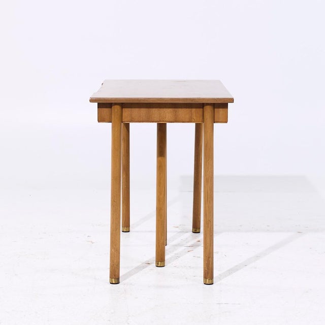 Brown Widdicomb Mid Century Bleached Mahogany Expanding Console Dining Table With 4 Leaves For Sale - Image 8 of 10