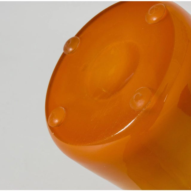 Orange Glass Vessels by Erik Höglund, Set of 3 For Sale - Image 8 of 10